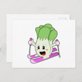 Sla als Skiloper met Ski Briefkaart (Voorkant / Achterkant)