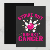 Sla Borstkanker Uit Grappig Bowling Sport Cadeau  Kaart (Voorkant / Achterkant)