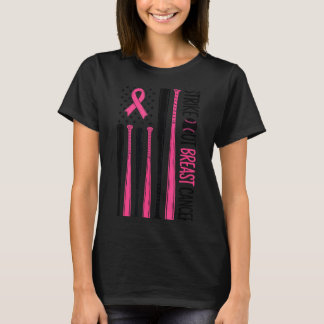 Sla Borstkanker Uit Vlag Baseball Fans Roze T-shirt