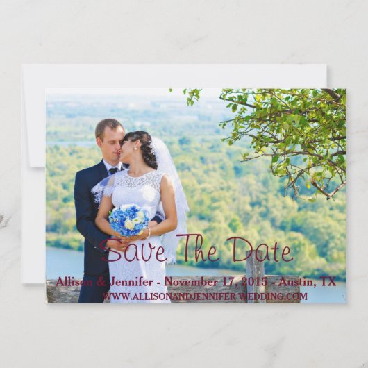 Sla de aankondiging van de datum op (Voorkant)