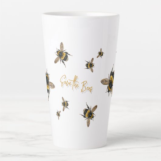 Sla de bijen hoog Custom Latte Mok (Voorkant)