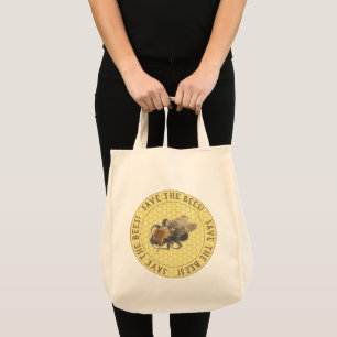 Sla de bijen op Honingbijen en Honingraat Tote Bag