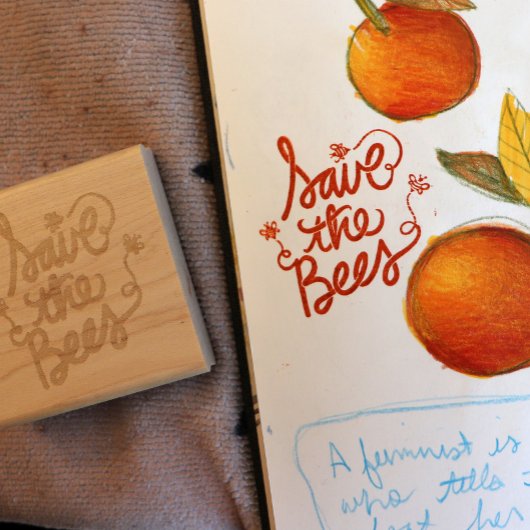 Sla de bijen op 	rubberstempel