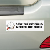 Sla de Bumpersticker Pit Bulls Neuter Thugs op (Op auto)