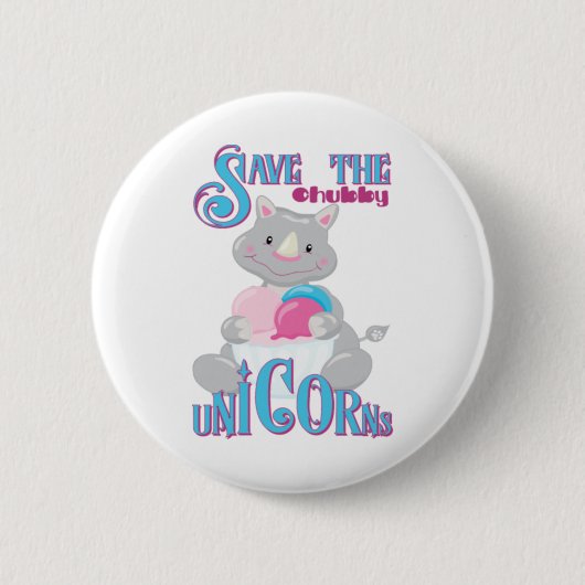 Sla de Chubby Unicorns-RTLXg op Ronde Button 5,7 Cm (Voorkant)