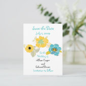 Sla de Date briefkaarten bloemen coole kleuren com (Staand voorkant)