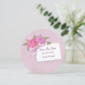 Sla de date-Pink Peony op Save The Date (Staand voorkant)