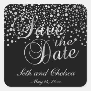 Sla de Date Silver-Stippen op personaliseren Vierkante Sticker