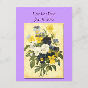 Sla de Date Violets en Pansy Briefkaart op