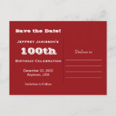Sla de datum 100ste verjaardag Briefkaart (Achterkant)