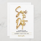 Sla de datum 3d tekst eenvoudig en minimalistisch kaart (Voorkant / Achterkant)