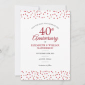 Sla de datum 40e bruiloft Jubileum Ruby Chic Kaart (Voorkant)