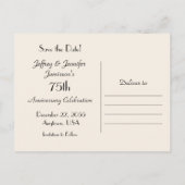 Sla de datum 75e Jubileum Party Briefkaart op (Achterkant)