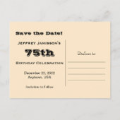 Sla de datum 75e verjaardag uitnodiging (Achterkant)