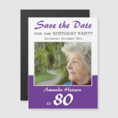 Sla de datum 80e Verjaardagsfeestfotomagneet op (Voorkant / Achterkant)