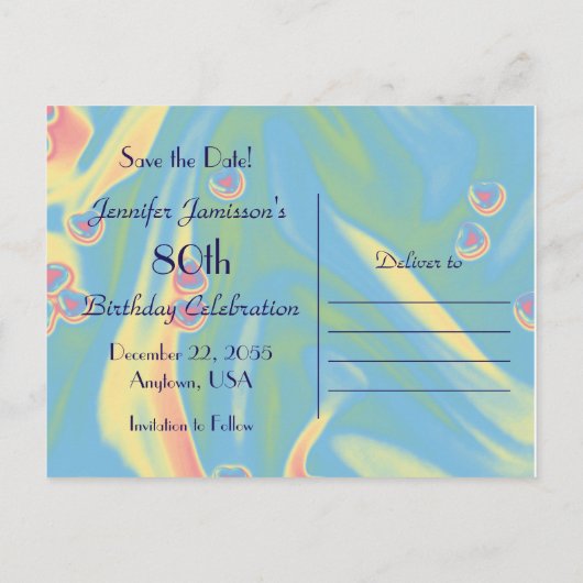 Sla de datum 80ste verjaardag Briefkaart (Achterkant)