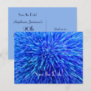 Sla de datum 90ste verjaardagsfeestje op, Blauw Ab Aankondigingskaart