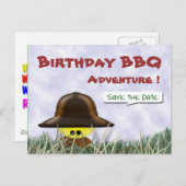 Sla de datum BBQ op Aankondigingskaart (Voorkant / Achterkant)