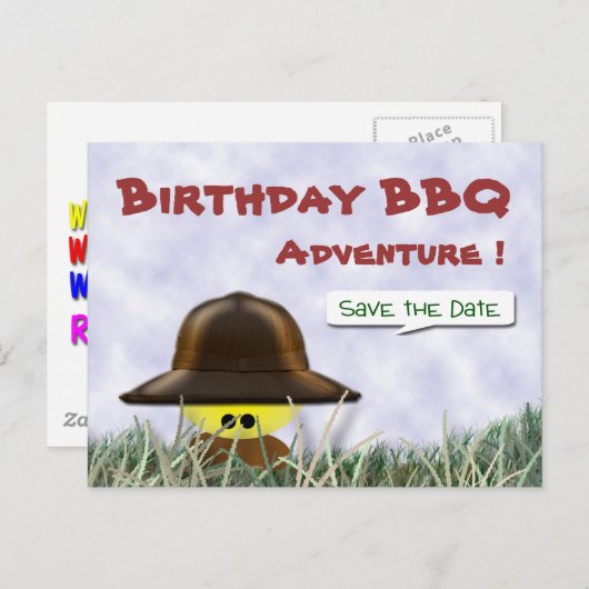 Sla de datum BBQ op Aankondigingskaart (Voorkant / Achterkant)