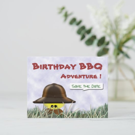 Sla de datum BBQ op Aankondigingskaart (Staand voorkant)