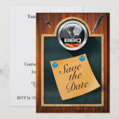 Sla de datum BBQ op Save The Date (Voorkant / Achterkant)
