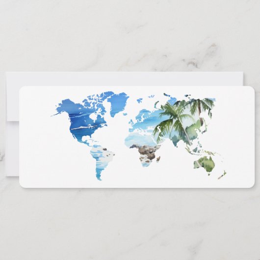 Sla de datum Boarding Pass Map Beach Palm MPphoto  Kaart (Achterkant)