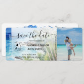 Sla de datum Boarding Pass Map Beach Palm MPphoto  Kaart (Voorkant / Achterkant)