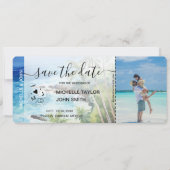 Sla de datum Boarding Pass Map Beach Palm MPphoto  Kaart (Voorkant)