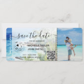 Sla de datum Boarding Pass Map Beach Palm MPphoto  Kaart (Voorkant)