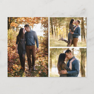 Sla de datum Botanische Daisy Bloemen Fotocollage Aankondigingskaart