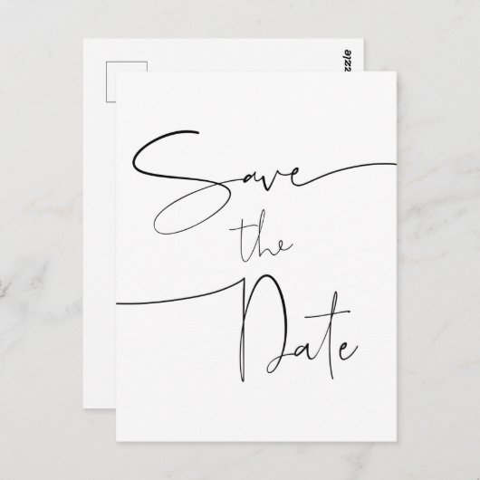 Sla de datum Briefkaart bruiloft uitnodiging (Voorkant / Achterkant)