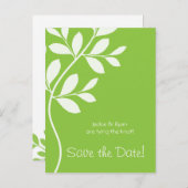 Sla de datum Briefkaart Lime Green Leaf Branch (Voorkant / Achterkant)