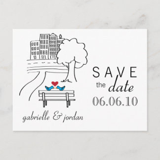Sla de datum Briefkaart Lovebirds