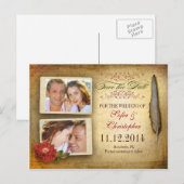 Sla de datum  briefkaart met foto's (Voorkant / Achterkant)