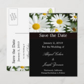 Sla de datum briefkaarten, madeliefjes aankondigingskaart (Voorkant / Achterkant)