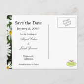 Sla de datum briefkaarten, madeliefjes aankondigingskaart (Achterkant)