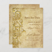 Sla de datum briefkaarten, sierwervels aankondigingskaart (Voorkant / Achterkant)