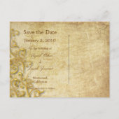 Sla de datum briefkaarten, sierwervels aankondigingskaart (Achterkant)