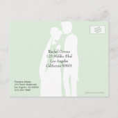 Sla de datum bruid & bruidegom pruik bruiloft Brie Aankondigingskaart (Achterkant)