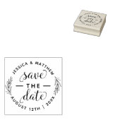 Sla de datum bruiloft aankondiging elegant script 	rubberstempel (Gestempeld)