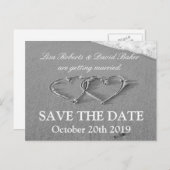 Sla de datum bruiloft briefkaart | Strandthema (Voorkant / Achterkant)