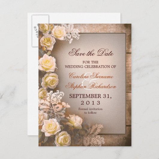 Sla de datum bruiloft  briefkaarten (Voorkant / Achterkant)