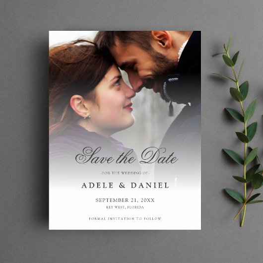 Sla de datum bruiloft foto briefkaart