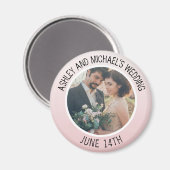 Sla de datum bruiloft gepersonaliseerde fotomagnee magneet (Voorkant / Achterkant)