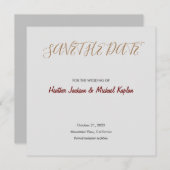Sla de datum Bruiloft Grijs Professioneel Klassiek Save The Date (Voorkant / Achterkant)