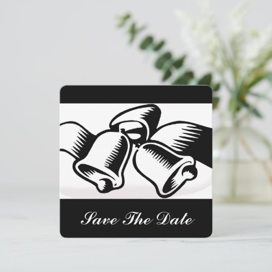 Sla de datum bruiloft klokken kaart (Staand voorkant)