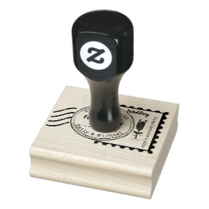 Sla de Datum Bruiloft Rubber Stamp Verzendstijl op Rubberstempel