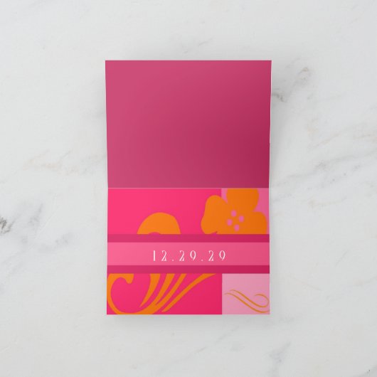 Sla de datum bruiloft Sinaasappel en roze (Binnen)