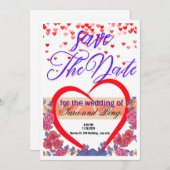 Sla de Datum Bruiloft uitnodiging Bewerkbaar op (Voorkant / Achterkant)