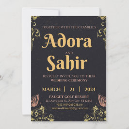 Sla de datum bruiloft uitnodigingskaarten bewerkba kaart